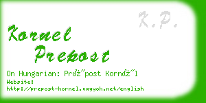 kornel prepost business card